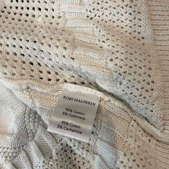 Kobi Halperin White Cardigan Sweater Cashmere Knit Long Sleeve Fringe Open Sz XS - Picture 4 of 10